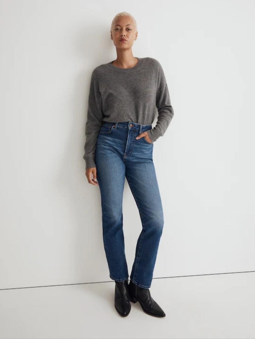 Madewell The Petite Curvy '90s Straight Jean In Barlow Wash  31P Comfort Stretch